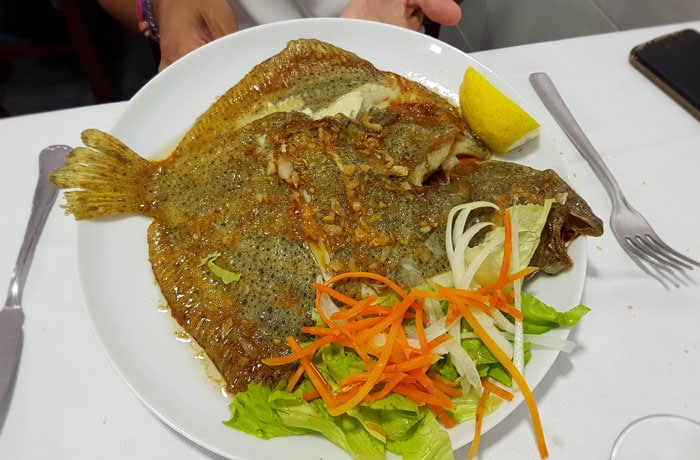 Rodaballo del restaurante El Vivero del Pesquero