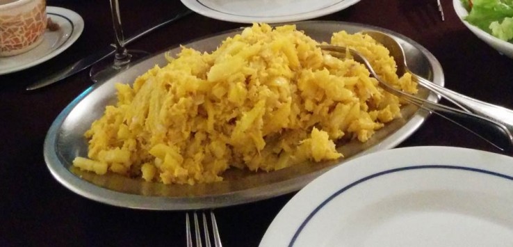 Bacalao a brás comer en Monfortinho
