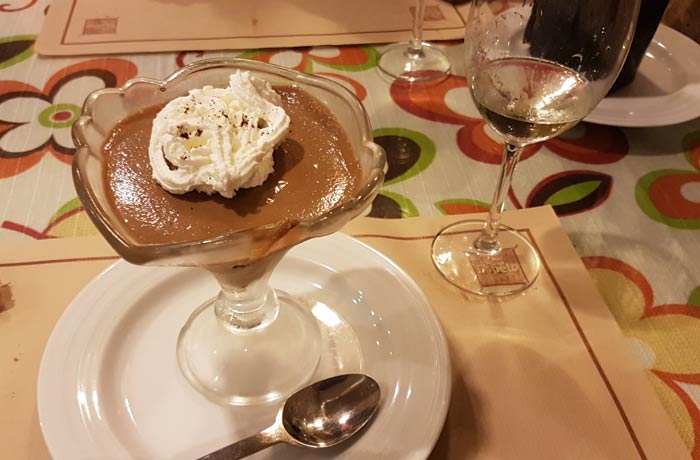 Postre de la casa de Dom Espeto comer en Coimbra