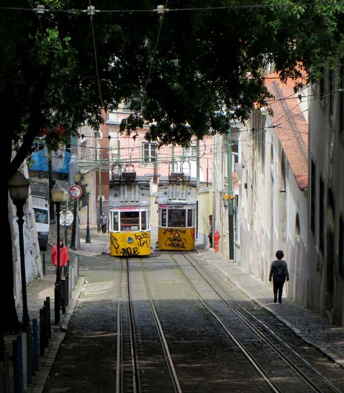 Vista del elevador da Gloria ruta por el Chiado