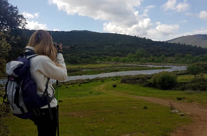 Vista de la desembocadura del río Cuerpo de Hombre en el Alagón ruta de los Tres Ríos